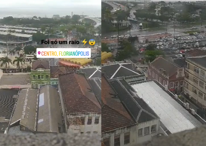 Tempestade desta segunda-feira (16), proporcionou momento assustador na Capital – Foto: @aline_nunes0619/Instagram/Reprodu&ccedil;&atilde;o/ND
