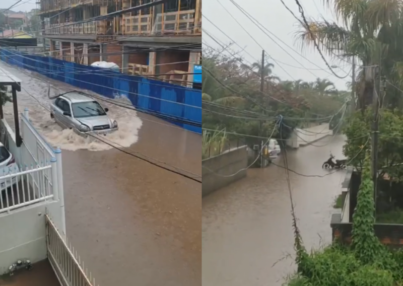 VÍDEO: Rua vira ‘rio’ após chuva impetuosa em Florianópolis