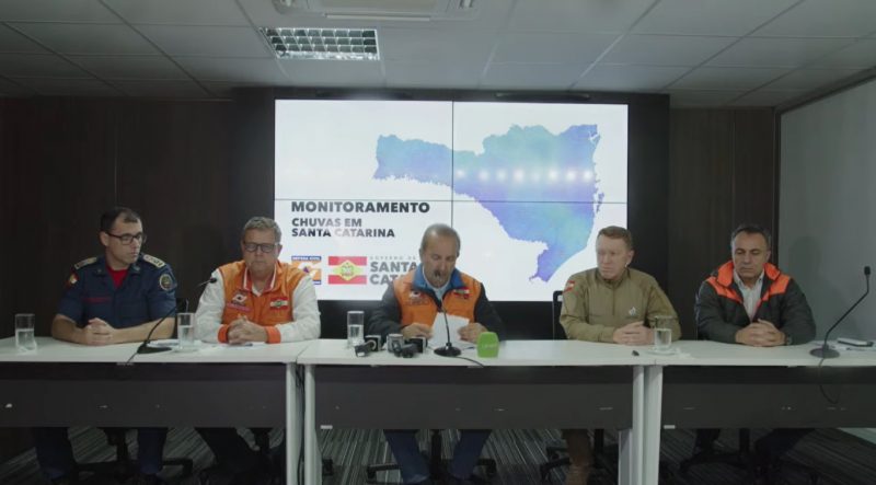 Preocupa&ccedil;&atilde;o maior do governo de SC &eacute; com as regi&otilde;es do Vale do Itaja&iacute; e Alto Vale do Itaja&iacute; onde chuvas ocorrem de forma mais cr&iacute;tica – Foto: Defesa Civil de SC/Divulga&ccedil;&atilde;o/ND