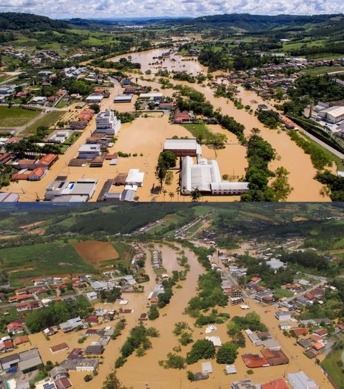 Laurentino flooded the streets due to the rains that hit Santa Catarina - Photos by Dimas/Reproduction/ND
