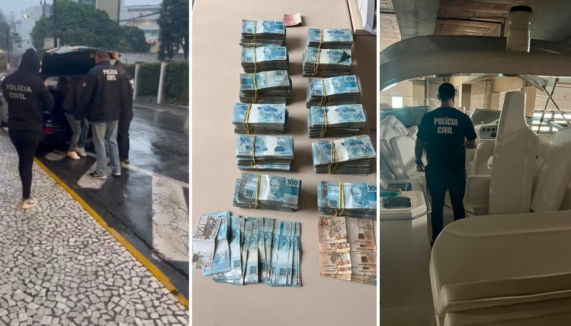 According to the Civil Police, the investigation led to the arrest this Wednesday of a millionaire bookseller from Blumenau and a bank manager (4) - Photo: Military Police/Disclosure/ND