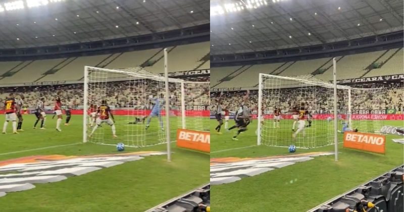 Atacante Chay, do Ceará, faz gol de voleio em jogo contra o Sport na Série B