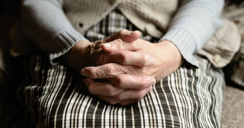 Hands of an elderly woman