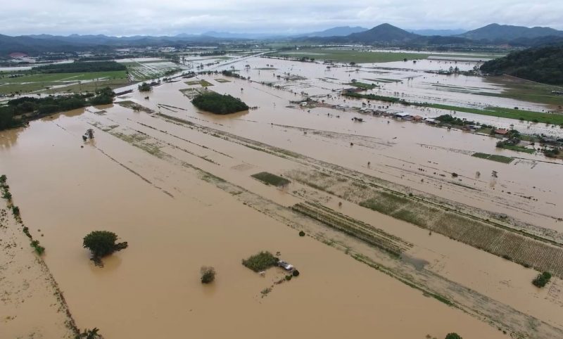 Cheia dos rios deixa pontos de Itajaí alagados 