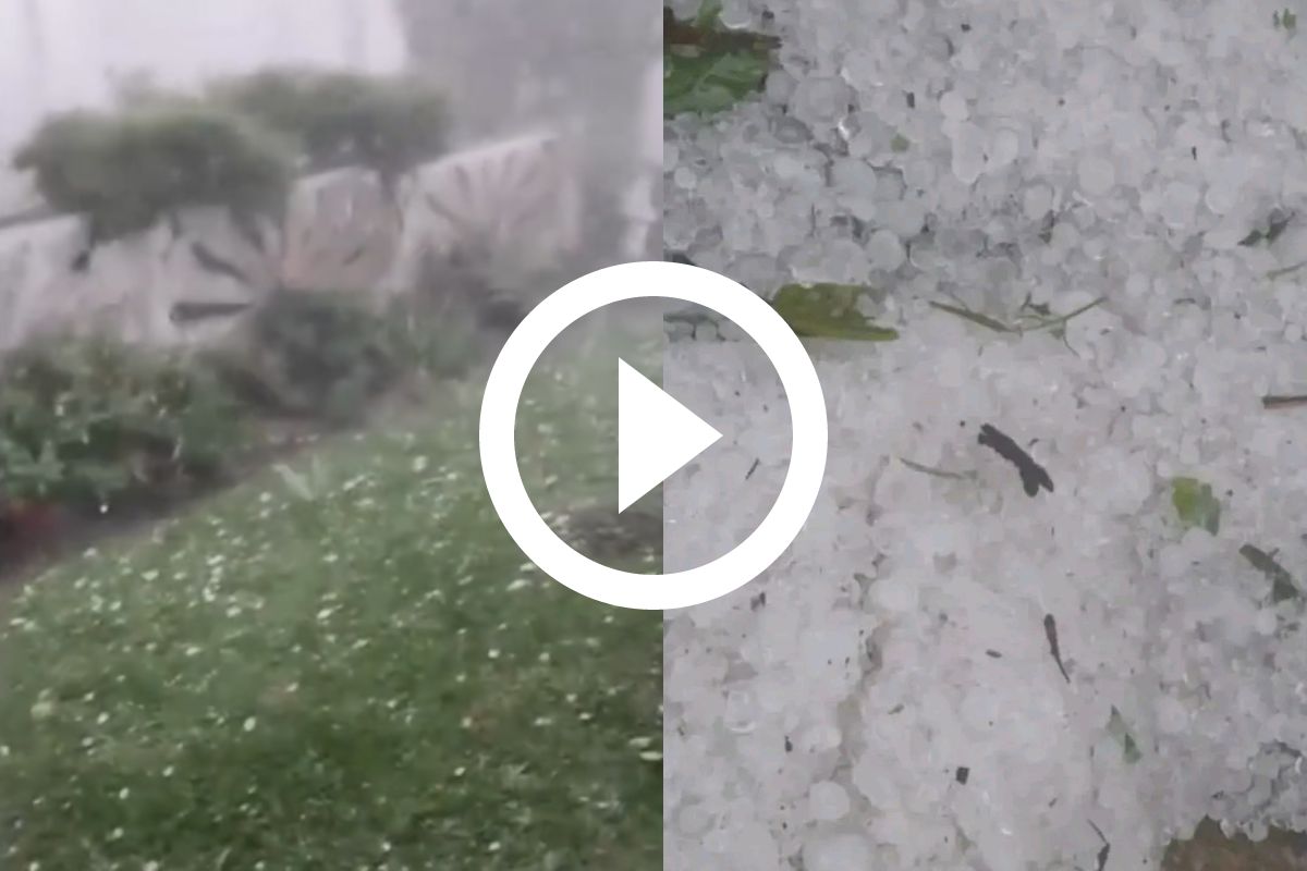 Vídeo: granizo pula ‘igual pipoca’ em sc e homem se esconde em trator