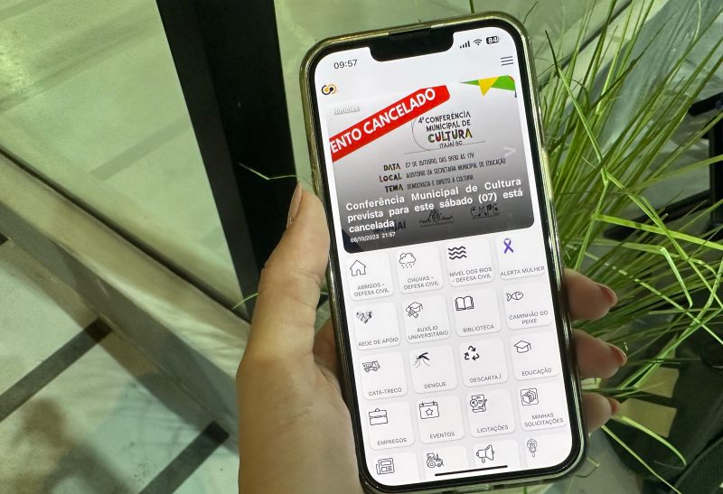 Aplicativo pretende facilitar acesso da popula&ccedil;&atilde;o &agrave; informa&ccedil;&otilde;es pertinentes em per&iacute;odos de chuvas – Foto: Secom Itaja&iacute;/Divulga&ccedil;&atilde;o/ND
