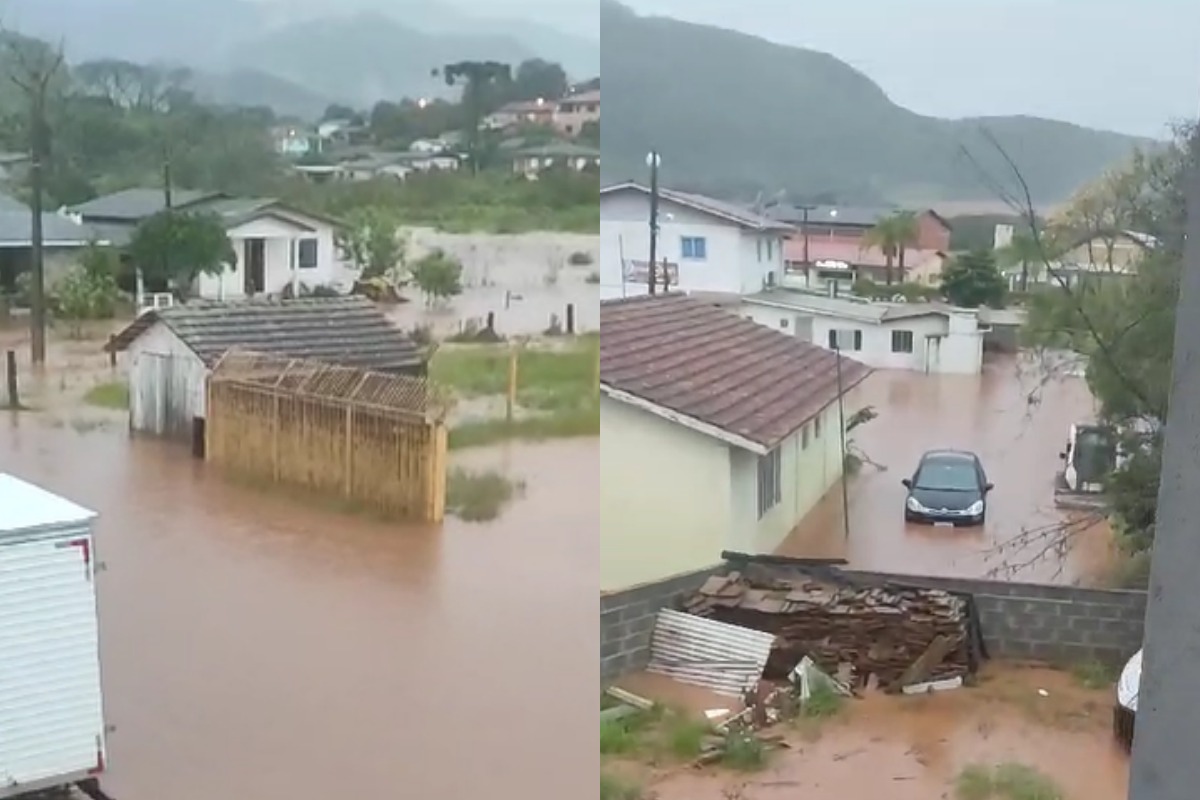 A chuva torrencial atingiu a região na madrugada desta quarta-feira (4). - Corpo de Bombeiros/Reprodução/ND