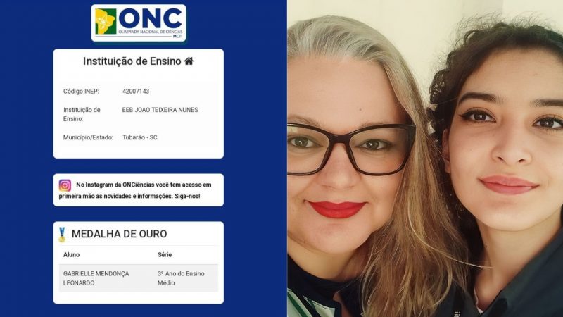 SC no pódio: estudante de Tubarão conquista medalha de ouro na Olimpíada Nacional de Ciências