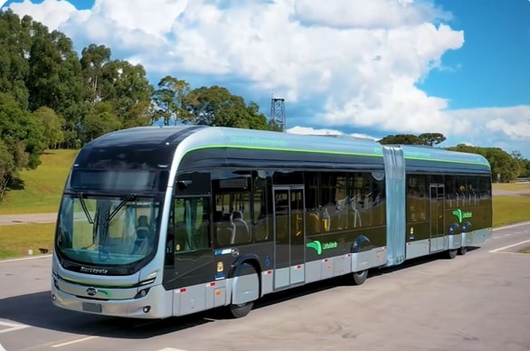 Trajeto rápido entre cidades do PROMOBIS será feito por ônibus elétricos. &#8211; Foto: Divulgação/AMFRI