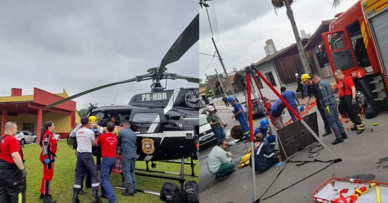 Trabalhador sofreu uma queda de aproximadamente seis metros