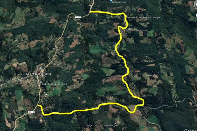 Rota alternativa est&aacute; dispon&iacute;vel para ve&iacute;culos leves – Foto: Prefeitura de Porto Uni&atilde;o/Reprodu&ccedil;&atilde;o/ND