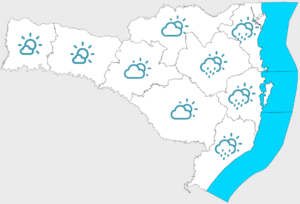 Litoral Sul e Norte deve registrar entre 10 e 15 mm de chuva nesta segunda-feira  &#8211; Foto: Defesa Civil/Divulgação/ND