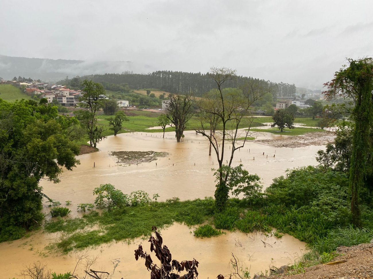 Presidente Getúlio e Dona Emma foram novamente castigadas pela chuva nesta quarta-feira (4) - Defesa Civil Presidente Getúlio/Divulgação/ND