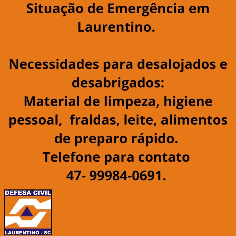 Prefeitura pede doações para famílias atingidas &#8211; Foto: Prefeitura de Laurentino/Divulgação/ND