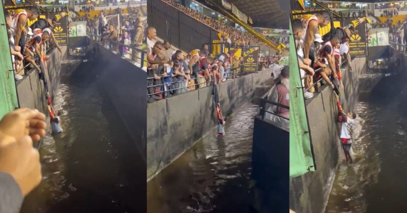 Torcedor do Vitória é resgatado após cair no fosso do Heriberto Hülse 