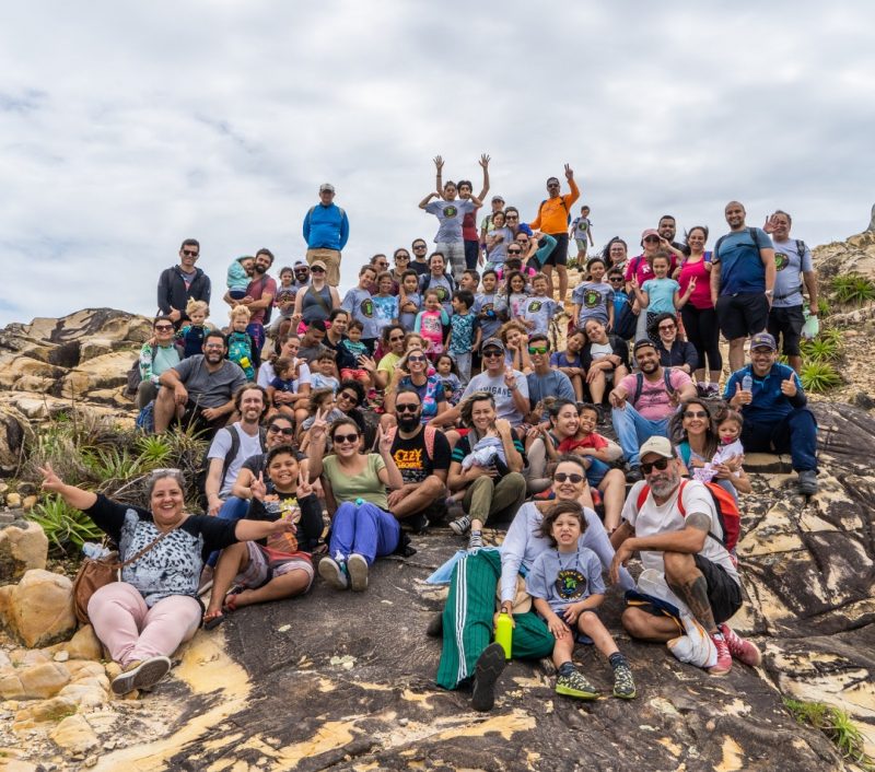 Galera do Trilhas de Crian&ccedil;a animada ap&oacute;s percorrer a mata dos Ingleses – Foto: Divulga&ccedil;&atilde;o/ND