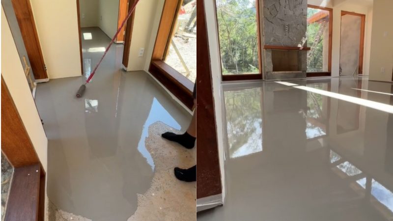 Pedreiro ensina a fazer piso líquido