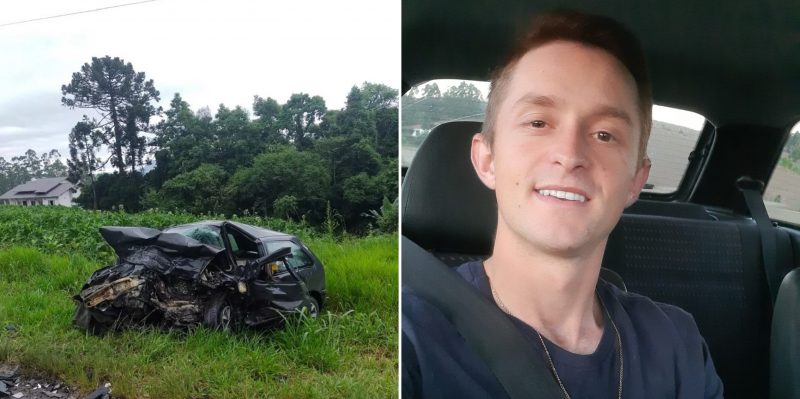 Motorista do VW Gol ficou preso &agrave;s ferragens e morreu em acidente nesta quarta-feira (15) – Foto: Corpo de Bombeiros Militar/Divulga&ccedil;&atilde;o/Redes Sociais/ND