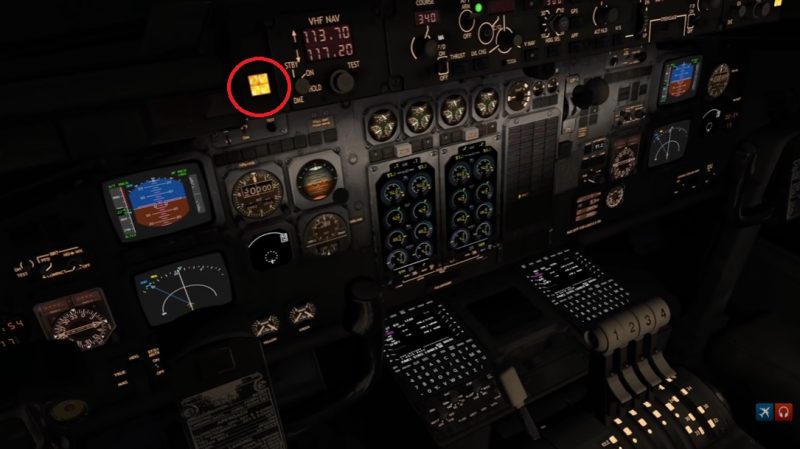 Simula&ccedil;&atilde;o: alarme mostra baixa quantidade de combust&iacute;vel no sistema de alimenta&ccedil;&atilde;o da aeronave – Foto: Avi&otilde;es e M&uacute;sicas/Reprodu&ccedil;&atilde;o/ND