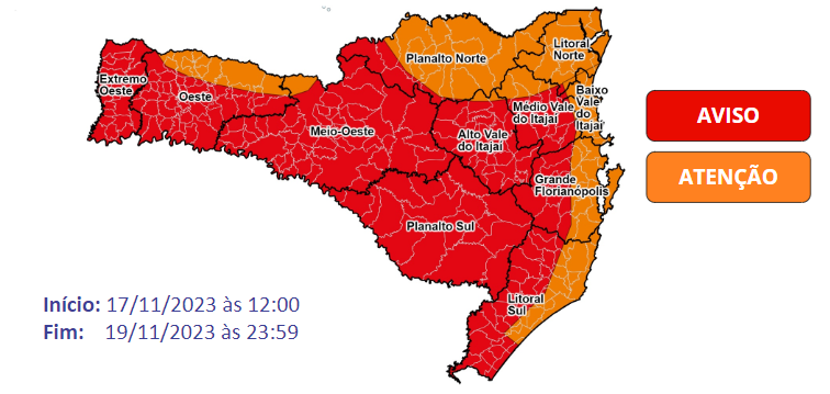 SC em alerta para deslizamentos por conta da chuva