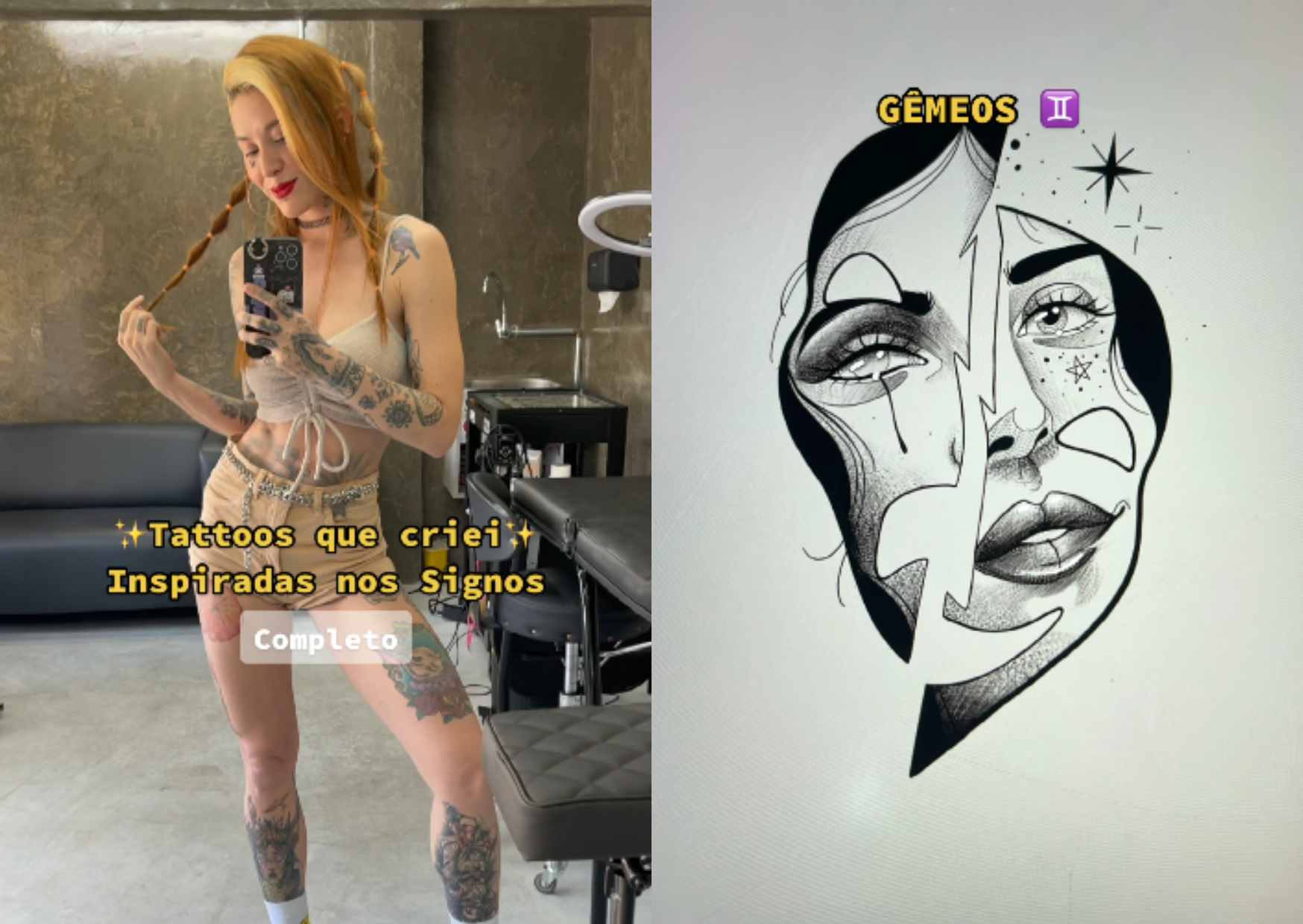 Astros na pele: tatuadora transforma signos em tatuagens em Florianópolis