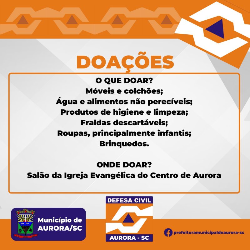 Aurora pede doa&ccedil;&otilde;es para ajudar fam&iacute;lias afetadas pelas chuvas – Foto: Prefeitura Aurora/Reprodu&ccedil;&atilde;o ND