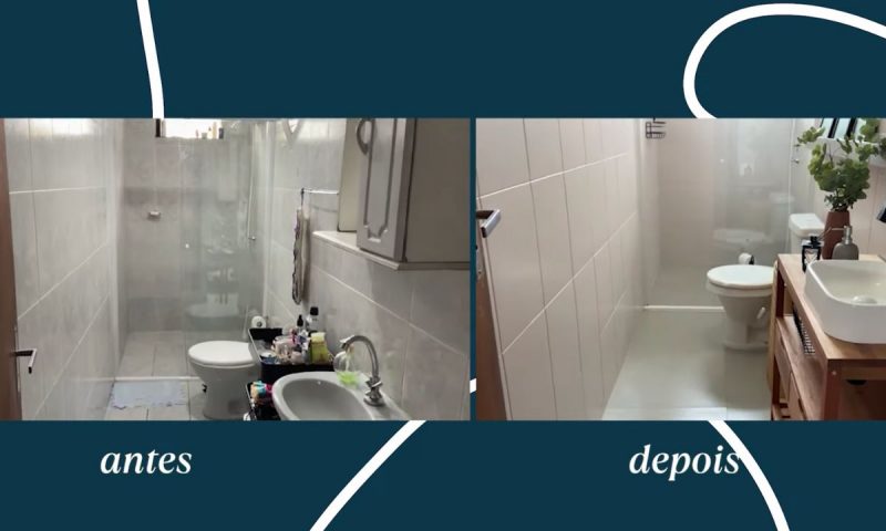 Azulejo pintado fica com cara de novo e decoradora mostra antes e depois em foto