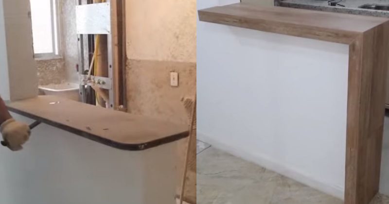 Balc&atilde;o de cozinha traz charme ao c&ocirc;modo – Foto: Reprodu&ccedil;&atilde;o/YouTube/ND