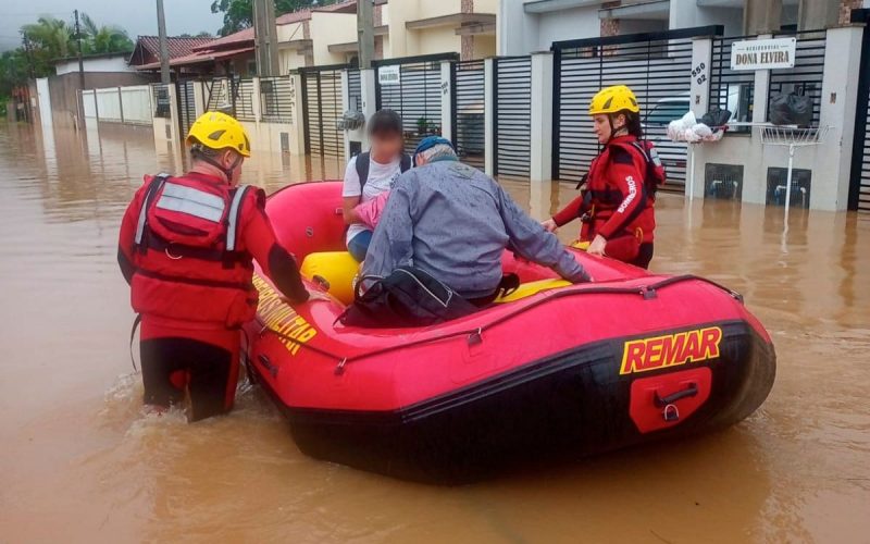 Navegantes também foi uma das cidades fortemente afetadas pela chuva das últimas horas