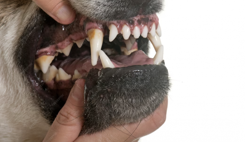 Imagem de uma mandíbula de cachorro