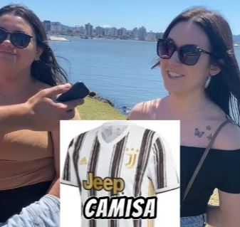 Parte do vídeo onde uma moça fala que camisetas de time "não dá para o primeiro encontro"