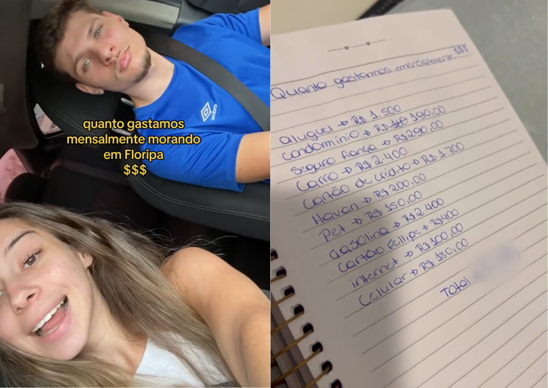 Casal abre o jogo e revela surpreendente gasto mensal em Florianópolis: mais que R$ 1000?