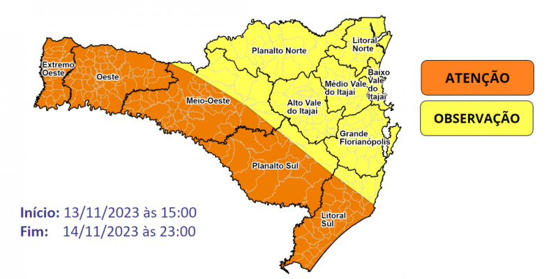 Chuvas em Santa Catarina após onda de calor 