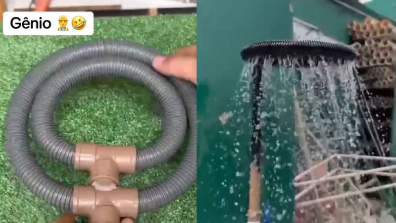 Chuveiro feito com apenas 5 reais em funcionamento