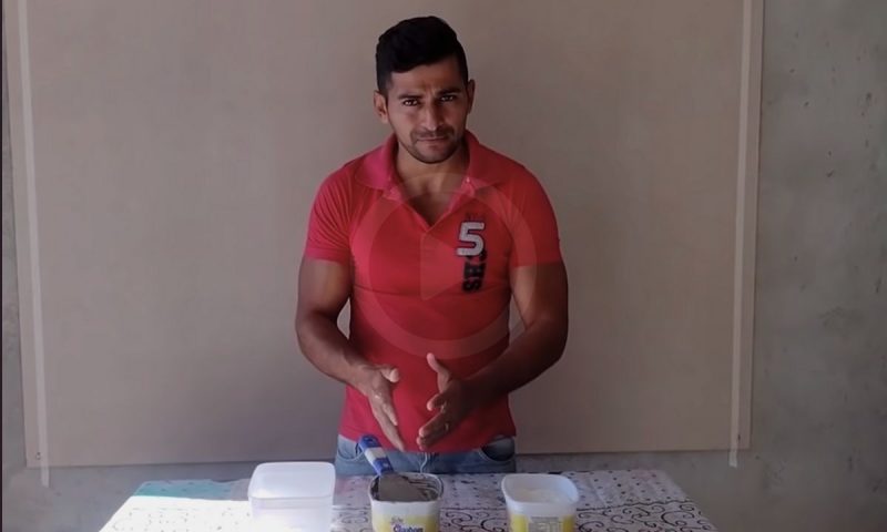 Mister M da constru&ccedil;&atilde;o civil simplifica na hora de fazer a textura – Foto: Reprodu&ccedil;&atilde;o