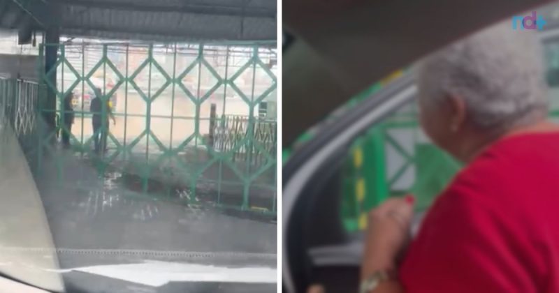 Fotomontagem de frames do vídeo que registra briga e gritaria de funcionário do Ferry Boat com idosa doente e pacientes