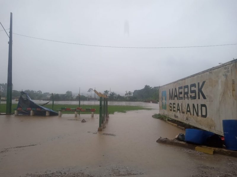 CT do Brusque voltou a sofrer com alagamentos nesta ter&ccedil;a-feira (28) – Foto: Divulga&ccedil;&atilde;o/ND