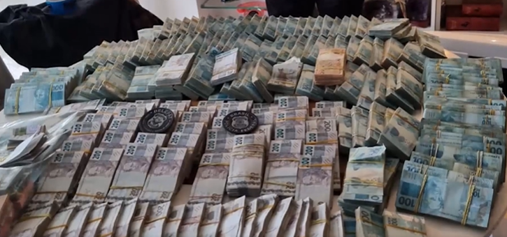 Police seized R$7 million in cash during an operation in Sao Paulo.