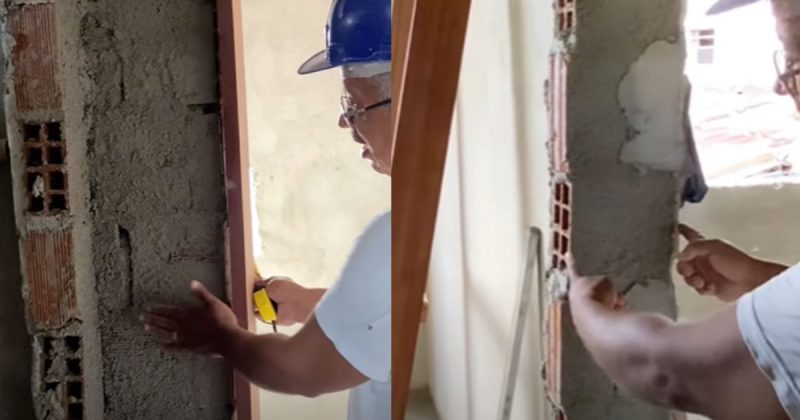 Pedreiro ensinou um macete que economiza tempo e massa de reboco