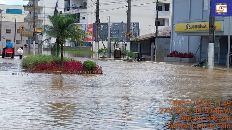Enchente em Taió é a quarta registrada em pouco mais de um mês