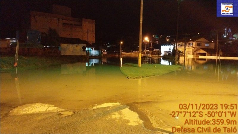 &lsquo;60% da parte central ficou debaixo d&rsquo;&aacute;gua&rsquo;, diz Defesa Civil de Tai&oacute; – Foto: Divulga&ccedil;&atilde;o/Reprodu&ccedil;&atilde;o/ND