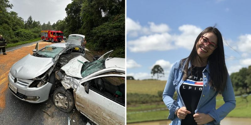 Mulher de 31 anos voltava de aeroporto ap&oacute;s noivo embarcar rumo a S&atilde;o Paulo para participar de competi&ccedil;&atilde;o nacional, nesta ter&ccedil;a-feira (14) – Foto: Corpo de Bombeiros/Redes Sociais/Divulga&ccedil;&atilde;o/ND