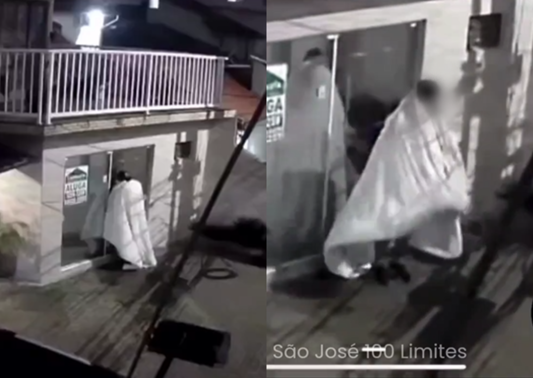 Homem ‘disfarçado’ com edredom furta loja em São José: ‘fantasminha?’