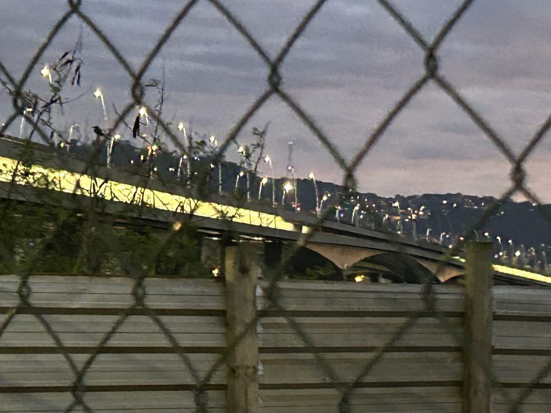 Parte da passarela está às escuras: ação de vândalos na passarela da ponte Pedro Ivo Campos