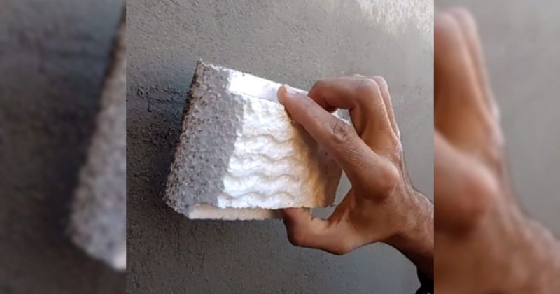 Isopor utilizado na parede como desempoladeira 