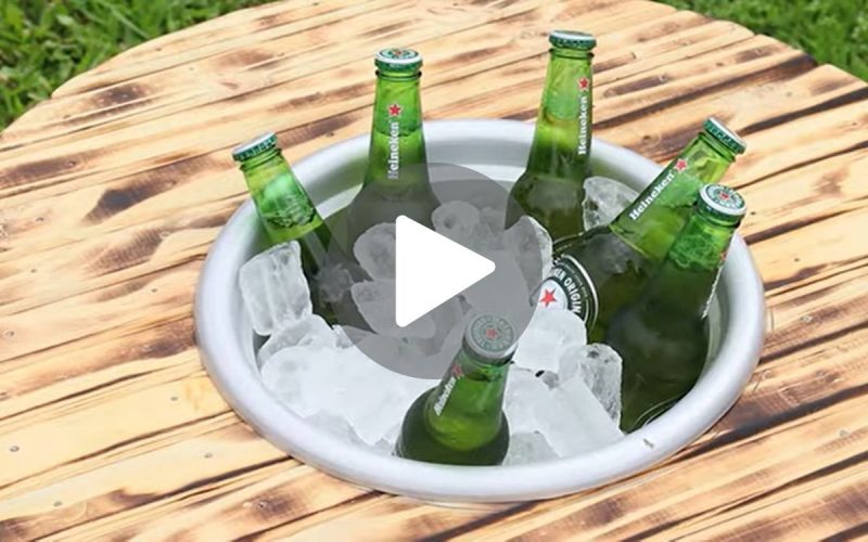 Frame do vídeo que ensina a fazer a mesa cervejeira para o Réveillon