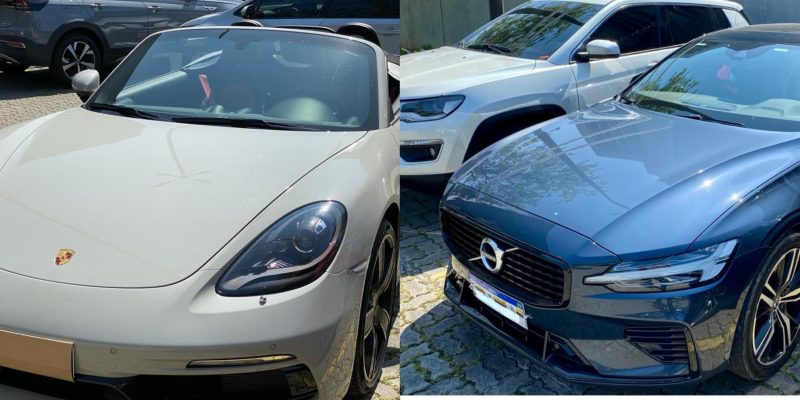 Carros de luxo apreendidos em opera&ccedil;&atilde;o da Pol&iacute;cia Federal. – Foto: PF/Divulga&ccedil;&atilde;o/ND
