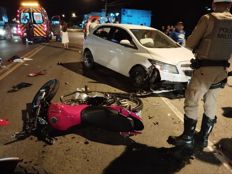 Com acidente registrado na noite de ter&ccedil;a-feira (7), esta &eacute; a segunda morte na mesma via em menos de cinco dias – Foto: PMRv-SC/Divulga&ccedil;&atilde;o/ND
