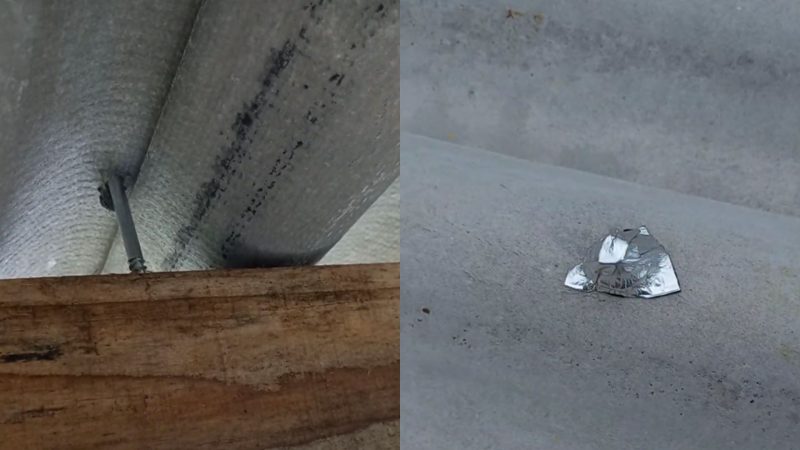 Pedreiro resolve problema de vazamento em parafuso no telhado