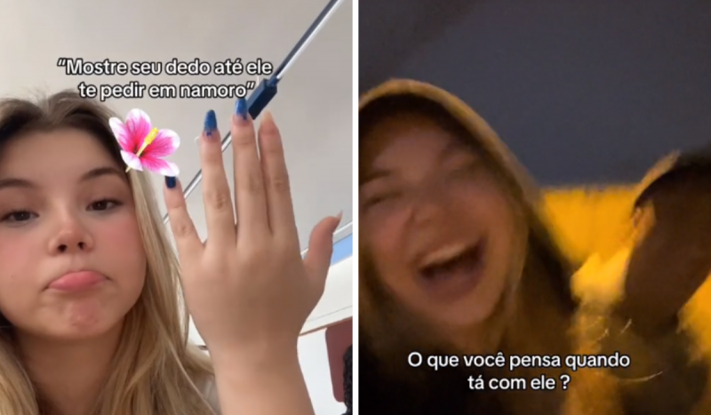 Menina esperando anel do Pedido de namoro